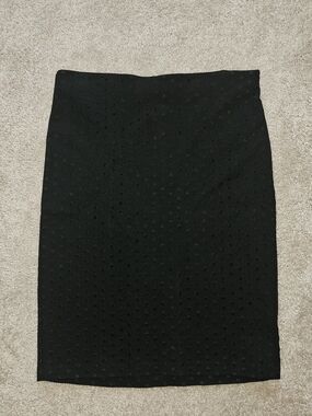Premise Black Eyelet Pencil Skirt
